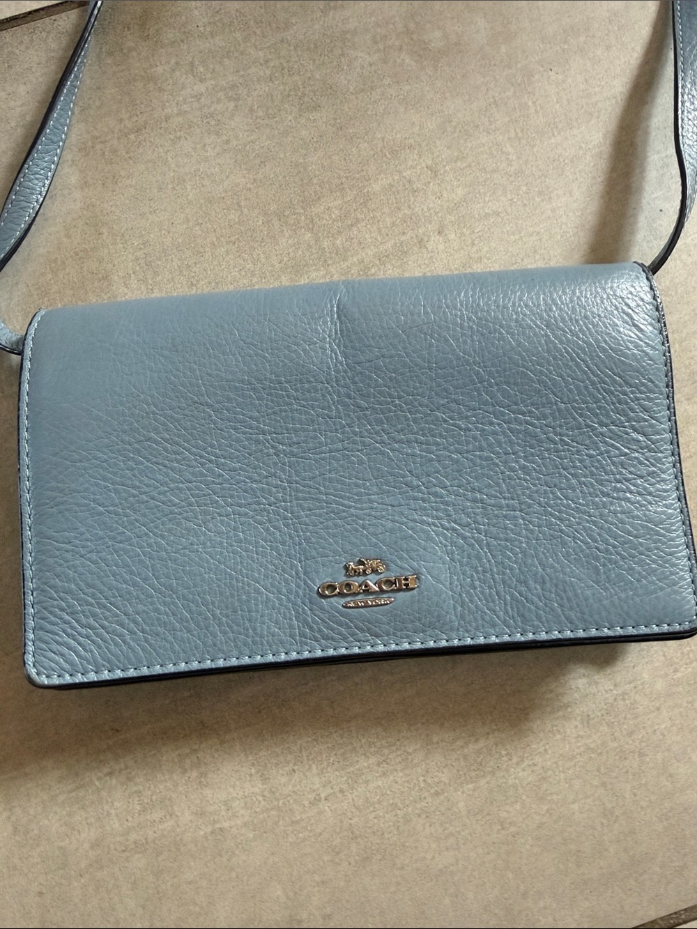 Coach Pebbled Leather Crossbody in Blue - Picture 2 of 6